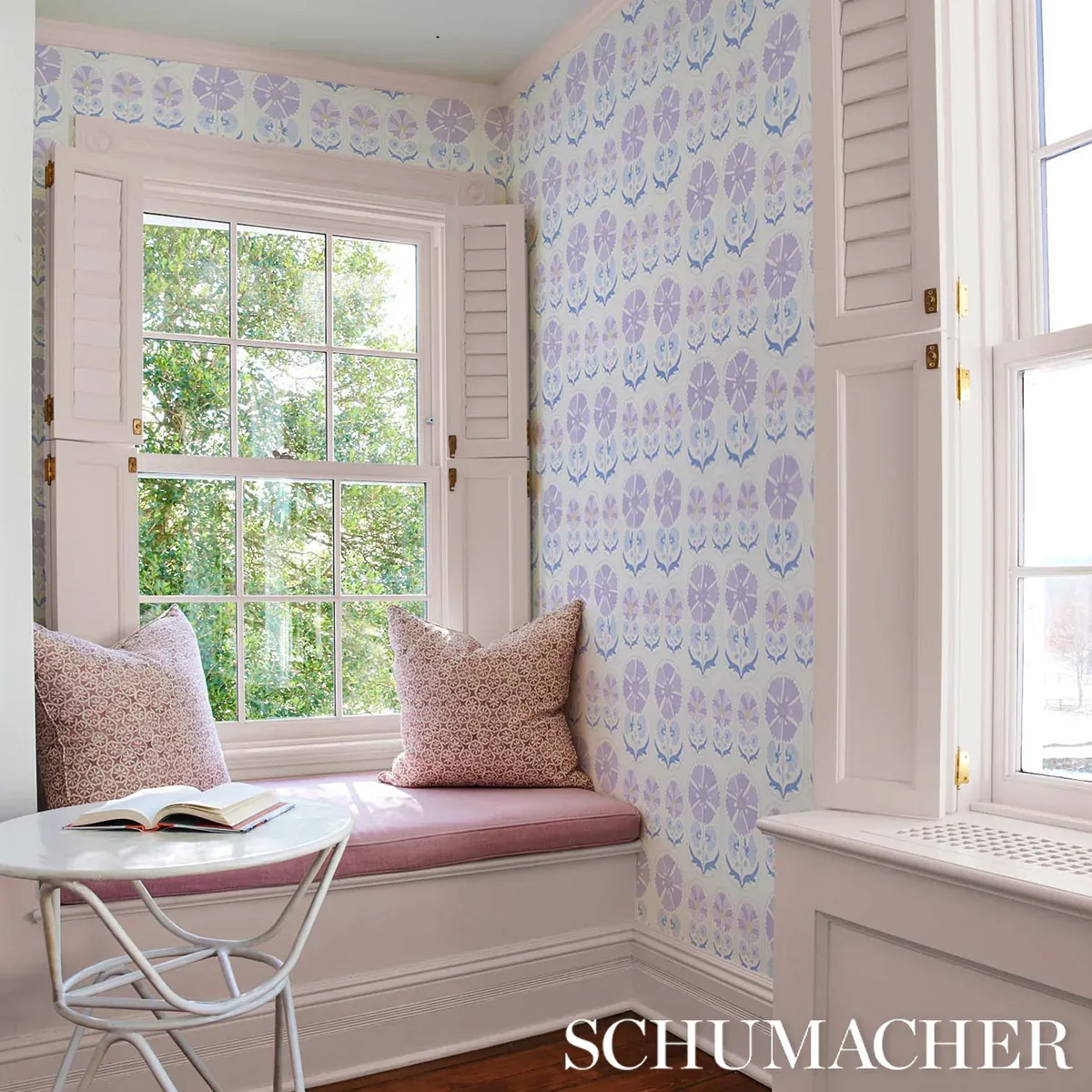 ANJUNA FLORAL LILAC Schumacher Wallpaper wallpaper - SKU 5014111