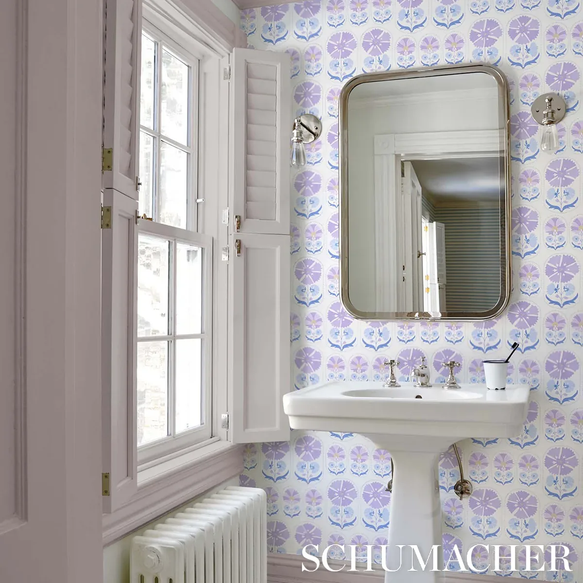 ANJUNA FLORAL LILAC Schumacher Wallpaper wallpaper - SKU 5014111