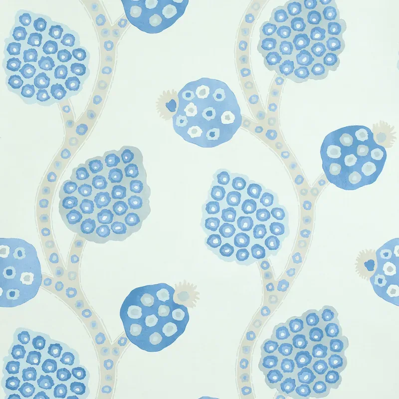 ANNABEL WARP PRINT BLUE Schumacher Wallpaper wallpaper - SKU 5011771