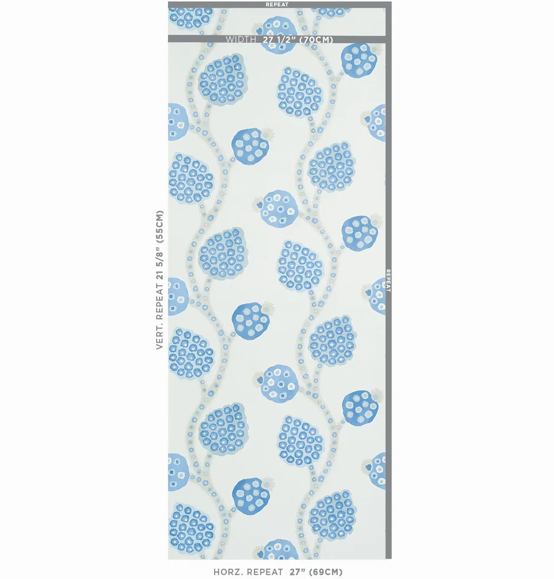 ANNABEL WARP PRINT - BLUE Schumacher Wallpaper | Wallpaper T ANNABEL WARP PRINT BLUE Schumacher Wallpaper wallpaper - SKU 5011771