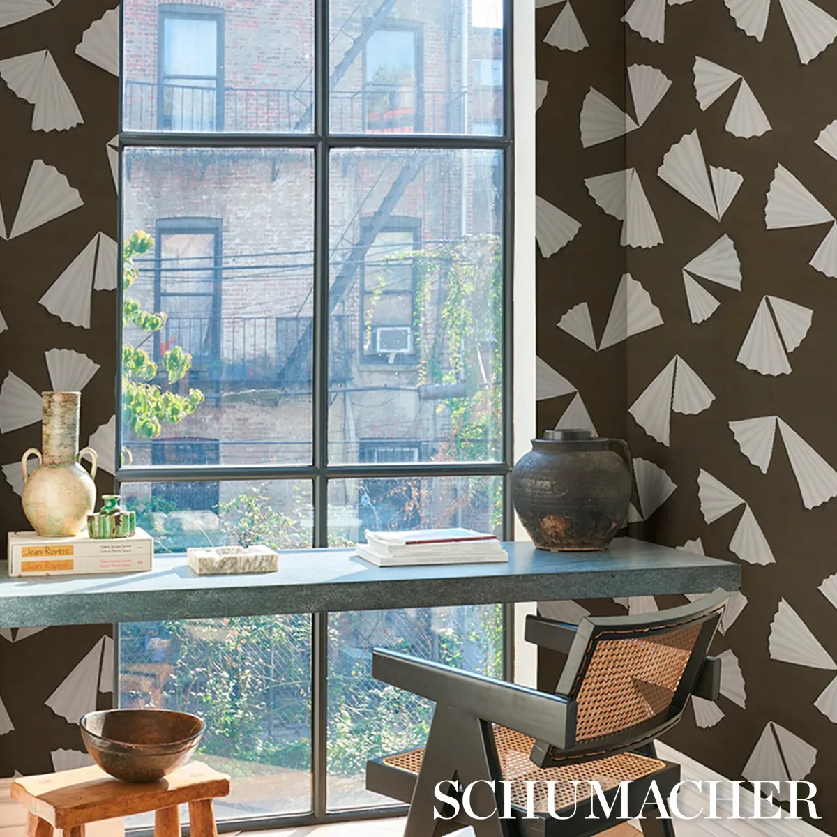 ANTOINETTE - ESPRESSO Schumacher Wallpaper | Wallpaper Twins ANTOINETTE ESPRESSO Schumacher Wallpaper wallpaper - SKU 5017350