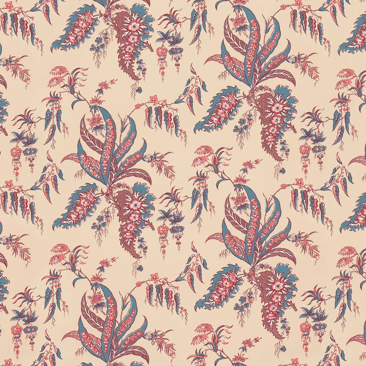 APOLLINE BOTANICAL ROUGE & BLEU Schumacher Wallpaper wallpaper - SKU 5015500