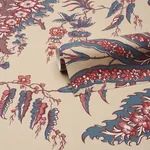 Schumacher APOLLINE BOTANICAL - ROUGE & BLEU Wallpaper | Buy Online Schumacher APOLLINE BOTANICAL wallpaper, color ROUGE & BLEU, SKU 5015500