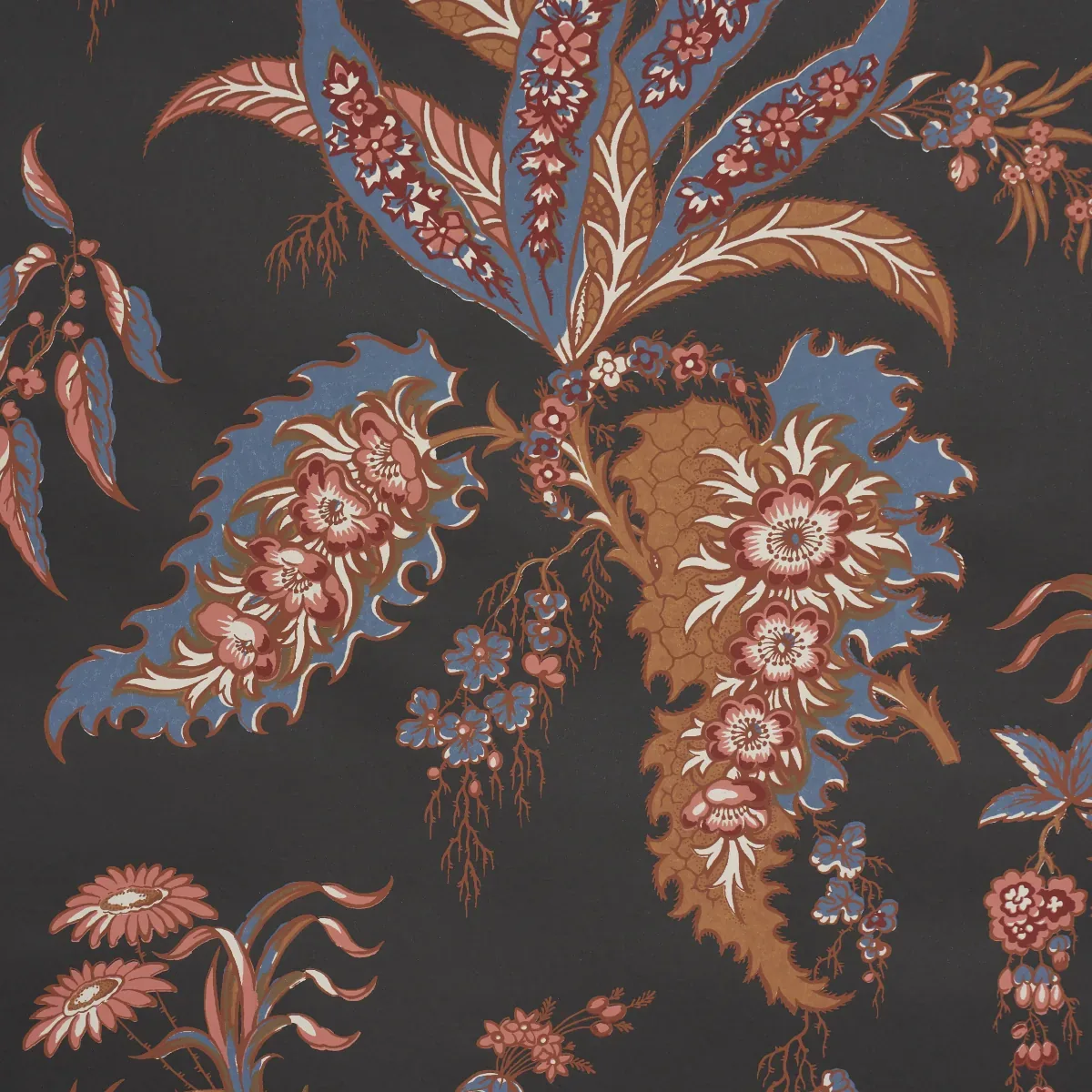 APOLLINE BOTANICAL ROUGE & NOIR Schumacher Wallpaper wallpaper - SKU 5015502
