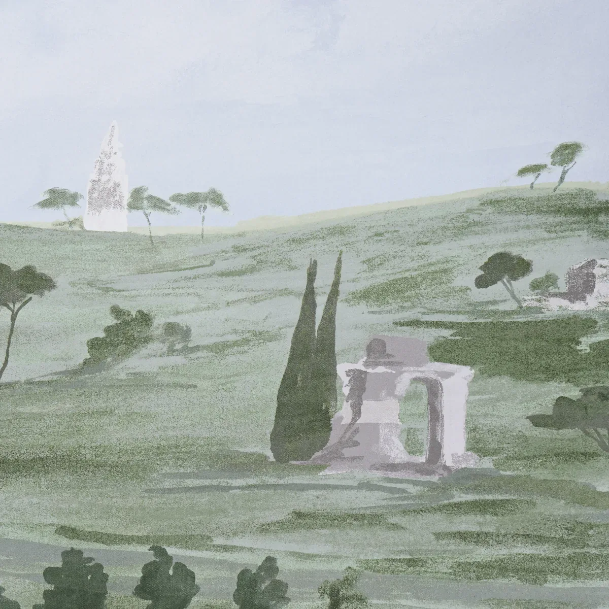 APPIAN WAY 4 PANEL SET - FOG Schumacher Wallpaper | Wallpape APPIAN WAY 4 PANEL SET FOG Schumacher Wallpaper wallpaper - SKU 5016041