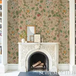 ARASI BOTANICAL - CORAL Schumacher Wallpaper | Wallpaper Twi ARASI BOTANICAL CORAL Schumacher Wallpaper wallpaper - SKU 5017170