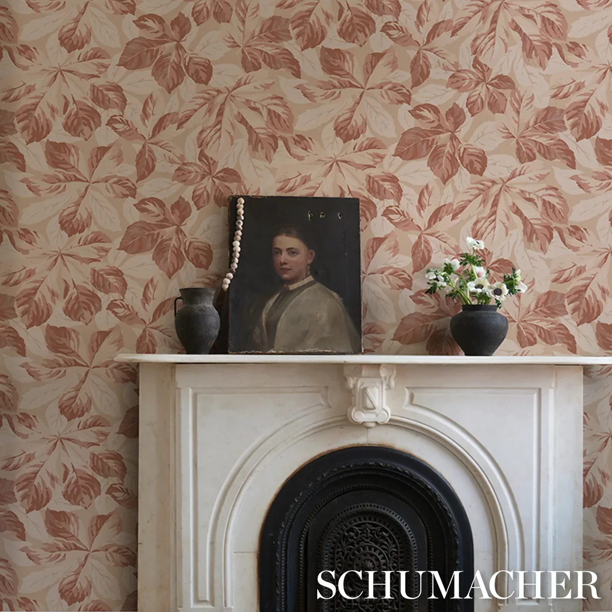 ARBOREAL HANDPRINT - SPICE Schumacher Wallpaper | Wallpaper ARBOREAL HANDPRINT SPICE Schumacher Wallpaper wallpaper - SKU 5016982