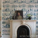 ARCHITECTURRA TEAL Schumacher Wallpaper wallpaper - SKU 5014272