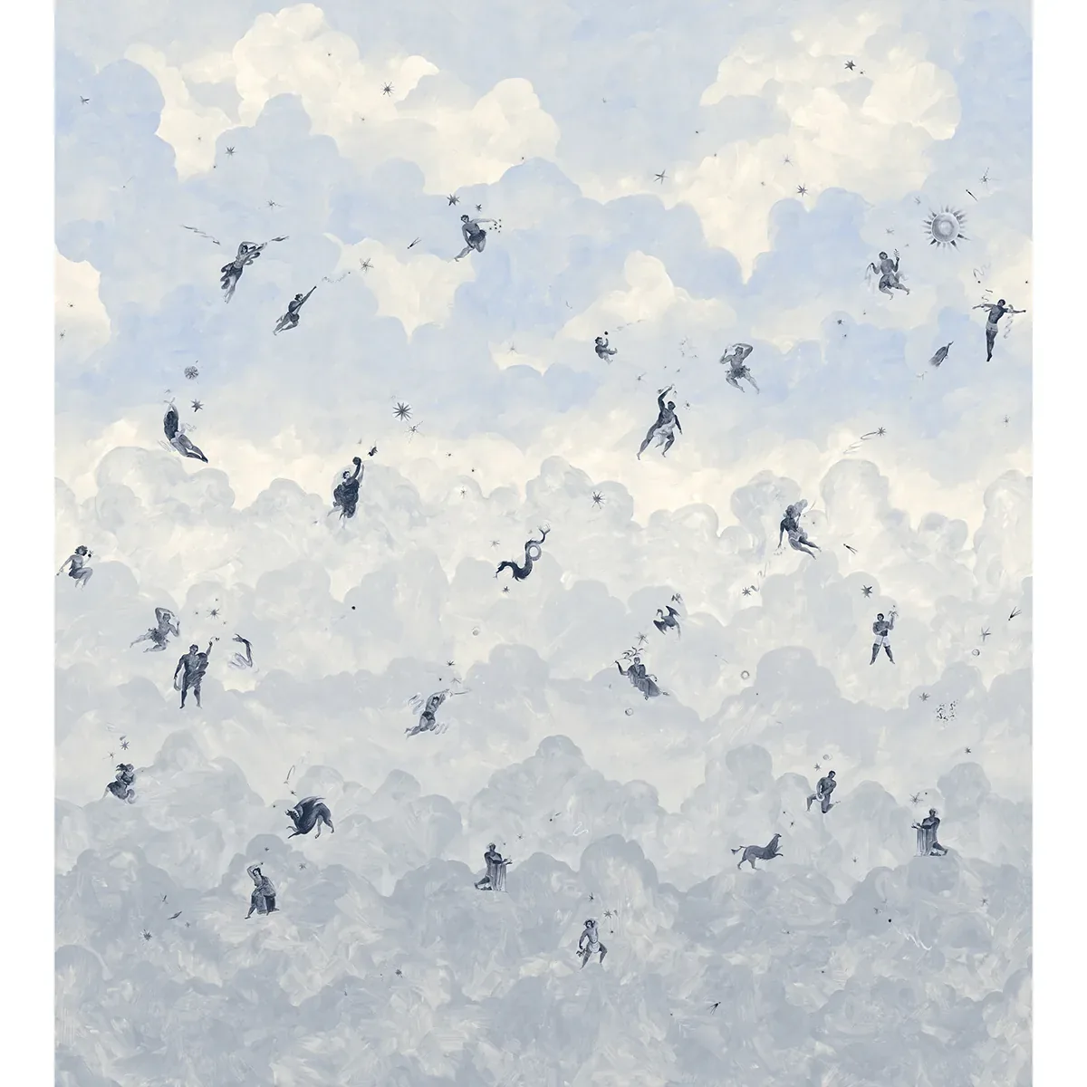 ASCENDANCE 3 PANEL SET CLEAR BLUE Schumacher Wallpaper wallpaper - SKU 5016032