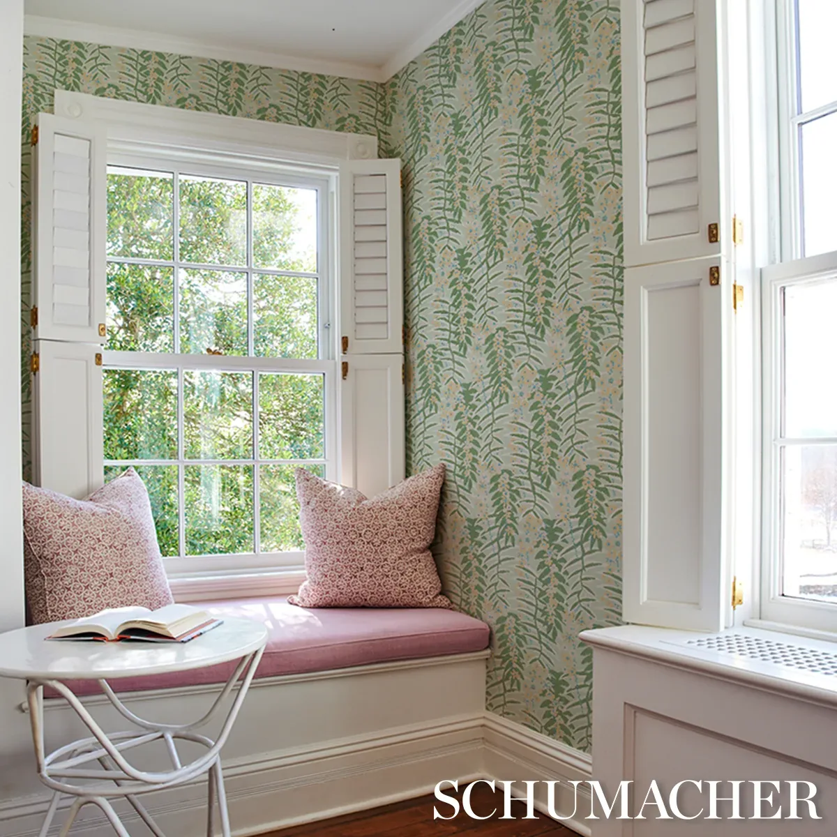 ASHBEE BOTANICAL - AQUA Schumacher Wallpaper | Wallpaper Twi ASHBEE BOTANICAL AQUA Schumacher Wallpaper wallpaper - SKU 5016250