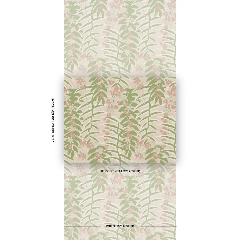 Schumacher ASHBEE BOTANICAL wallpaper, color PETAL, SKU 5016252