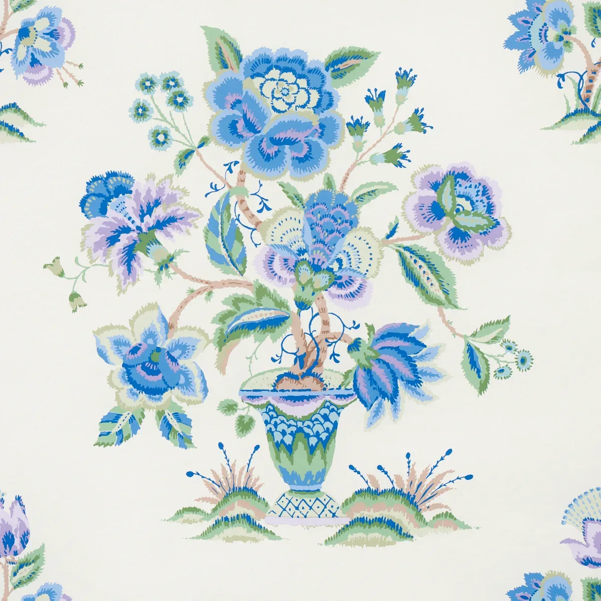 ASHFORD CORNFLOWER & LILAC Schumacher Wallpaper wallpaper - SKU 5013181