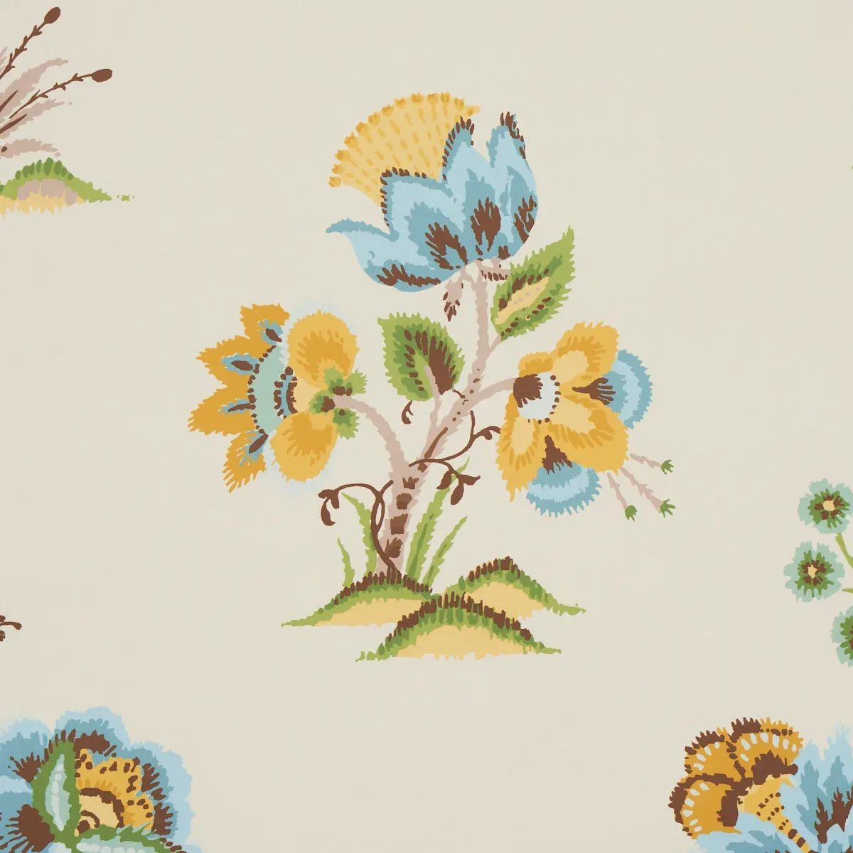 ASHFORD - OCHRE & SKY Schumacher Wallpaper | Wallpaper Twins ASHFORD OCHRE & SKY Schumacher Wallpaper wallpaper - SKU 5013182