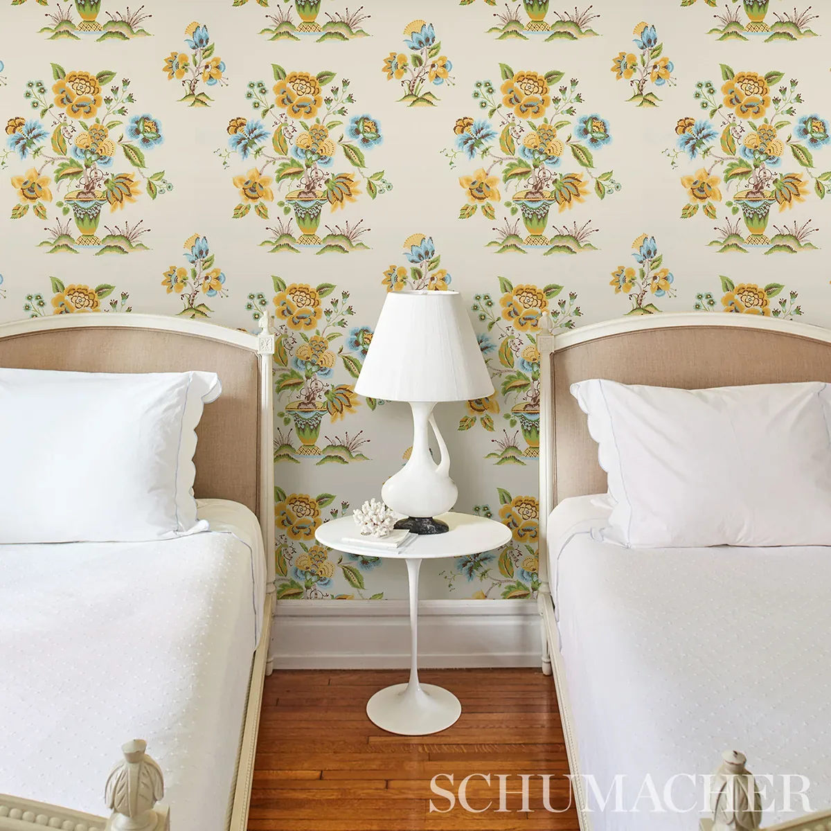 ASHFORD - OCHRE & SKY Schumacher Wallpaper | Wallpaper Twins ASHFORD OCHRE & SKY Schumacher Wallpaper wallpaper - SKU 5013182
