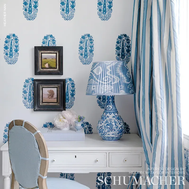 ASKANDRA FLOWER DELFT Schumacher Wallpaper wallpaper - SKU 5005311