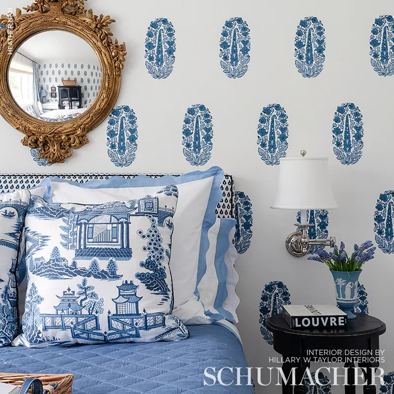 ASKANDRA FLOWER DELFT Schumacher Wallpaper wallpaper - SKU 5005311