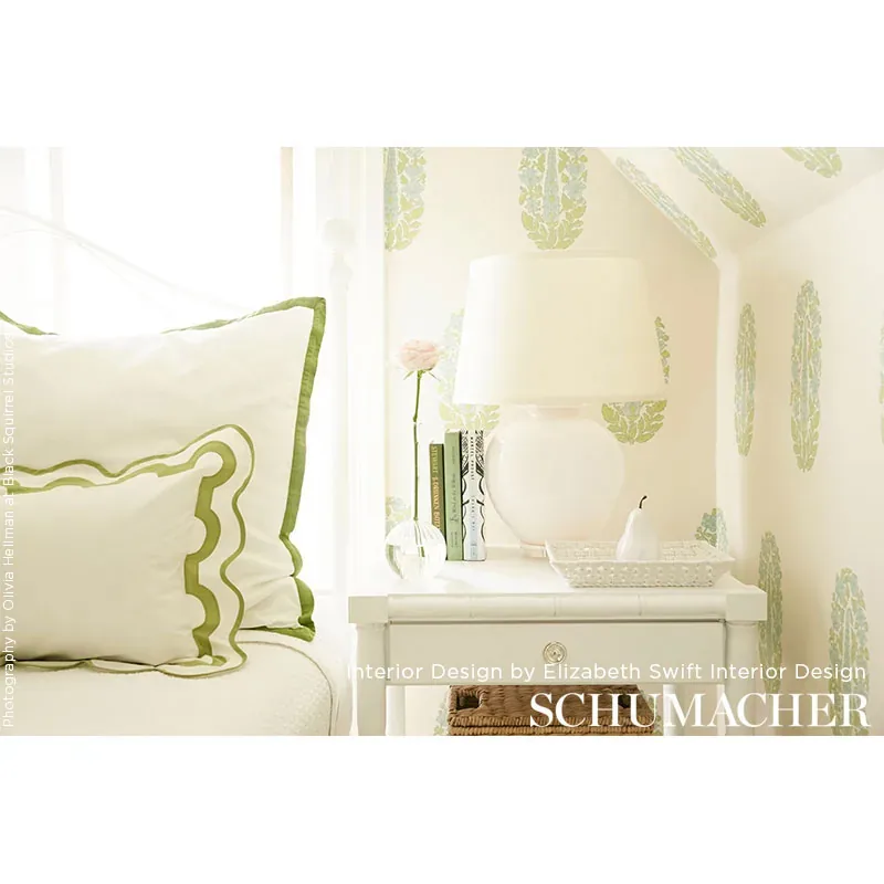 ASKANDRA FLOWER PEAR & WATER BLUE Schumacher Wallpaper wallpaper - SKU 5005312