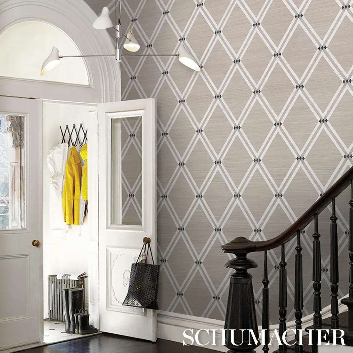 ASOLO SISAL - SILVER Schumacher Wallpaper | Wallpaper Twins ASOLO SISAL SILVER Schumacher Wallpaper wallpaper - SKU 5016540