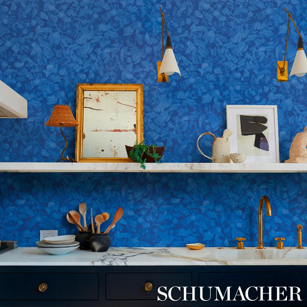 ATMOS BRIGHT BLUE Schumacher Wallpaper wallpaper - SKU 5015280