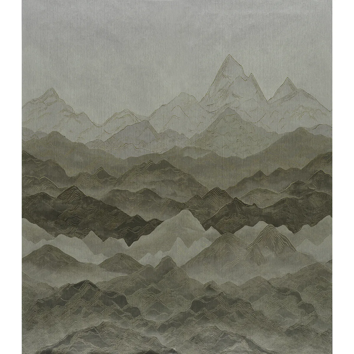 Atmospheric Landscape Panel Set MISTY MOUNTAINS Schumacher Wallpaper wallpaper - SKU 5016530