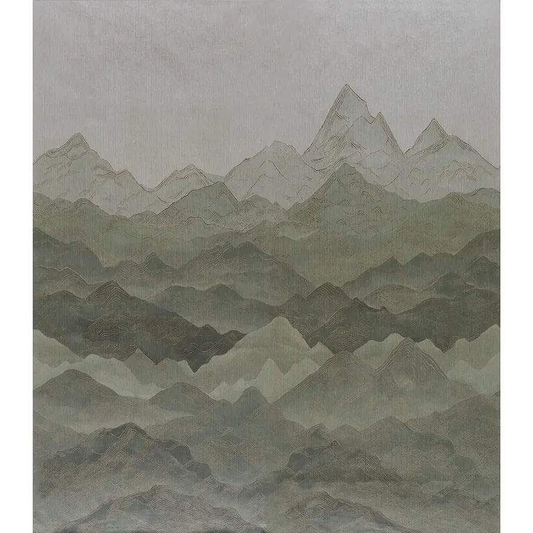 Schumacher Atmospheric Landscape Panel Set wallpaper, color VERDANT VISTA, SKU 5016531