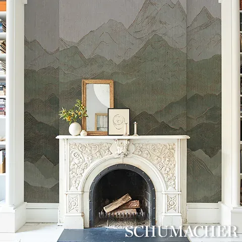 Atmospheric Landscape Panel Set - VERDANT VISTA Schumacher W Atmospheric Landscape Panel Set VERDANT VISTA Schumacher Wallpaper wallpaper - SKU 5016531