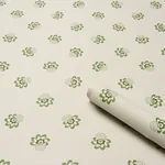AUCLAIR FLORAL - GREEN Schumacher Wallpaper | Wallpaper Twin AUCLAIR FLORAL GREEN Schumacher Wallpaper wallpaper - SKU 5016482