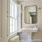 AUCLAIR FLORAL - RED Schumacher Wallpaper | Wallpaper Twins AUCLAIR FLORAL RED Schumacher Wallpaper wallpaper - SKU 5016480
