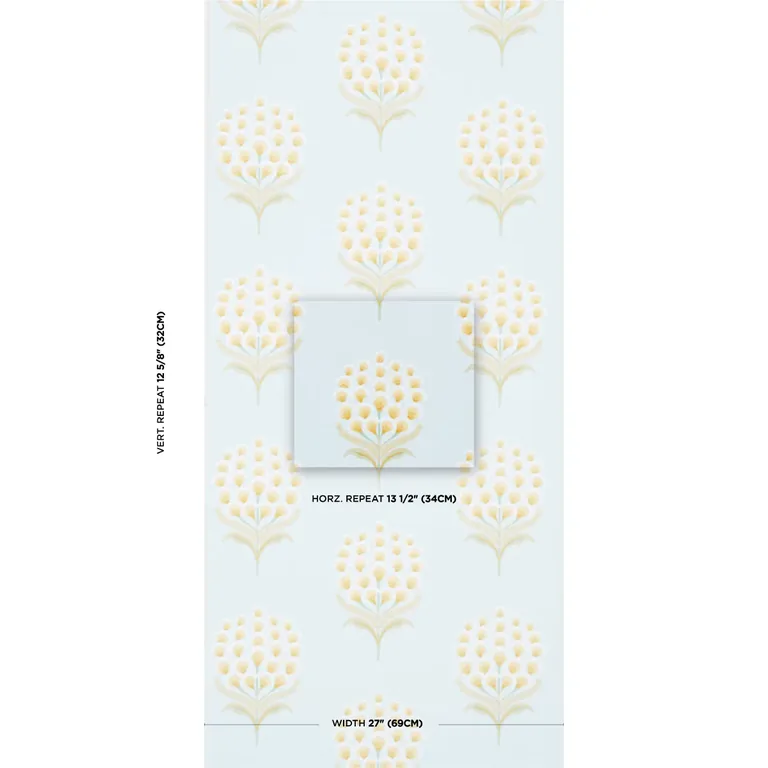 Schumacher AURELIA wallpaper, color SKY, SKU 5016342