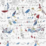 AVIARY MULTI ON WHITE Schumacher Wallpaper wallpaper - SKU 2705511