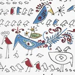 AVIARY MULTI ON WHITE Schumacher Wallpaper wallpaper - SKU 2705511