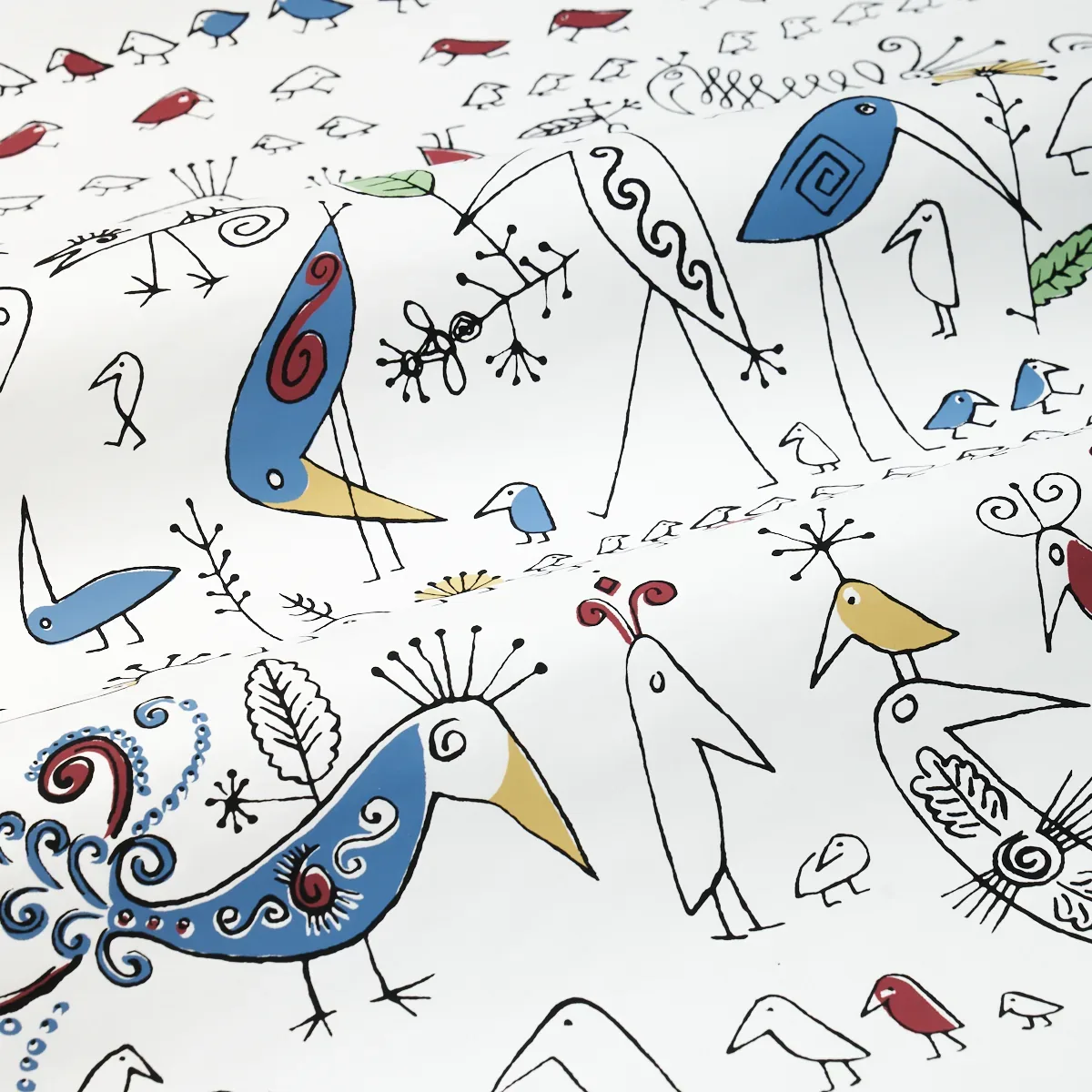 AVIARY MULTI ON WHITE Schumacher Wallpaper wallpaper - SKU 2705511