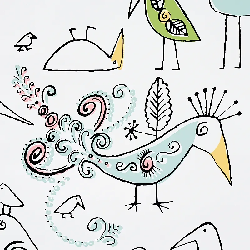 AVIARY - SOFT MULTI Schumacher Wallpaper | Wallpaper Twins AVIARY SOFT MULTI Schumacher Wallpaper wallpaper - SKU 5012780