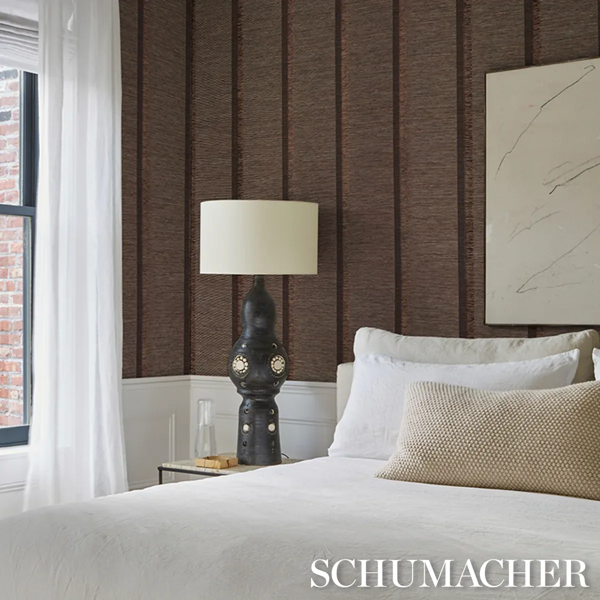 AXEL FRINGE WALLCOVERING BROWN/COPPER Schumacher Wallpaper wallpaper - SKU 5015711