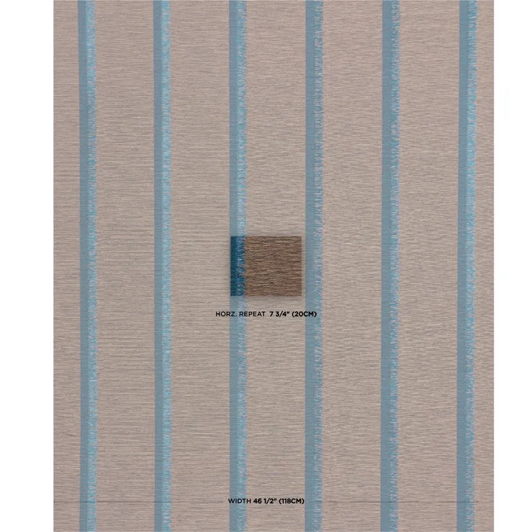 Schumacher AXEL FRINGE WALLCOVERING wallpaper, color PEACOCK/BROWN, SKU 5015710