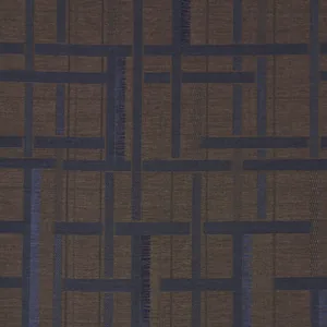 Schumacher AXEL PLAID WALLCOVERING wallpaper, color NAVY/ESPRESSO, SKU 5015721