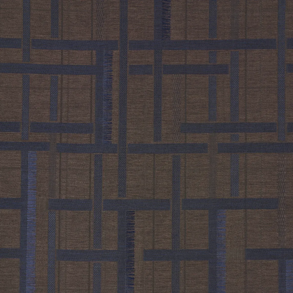 AXEL PLAID WALLCOVERING NAVY/ESPRESSO Schumacher Wallpaper wallpaper - SKU 5015721