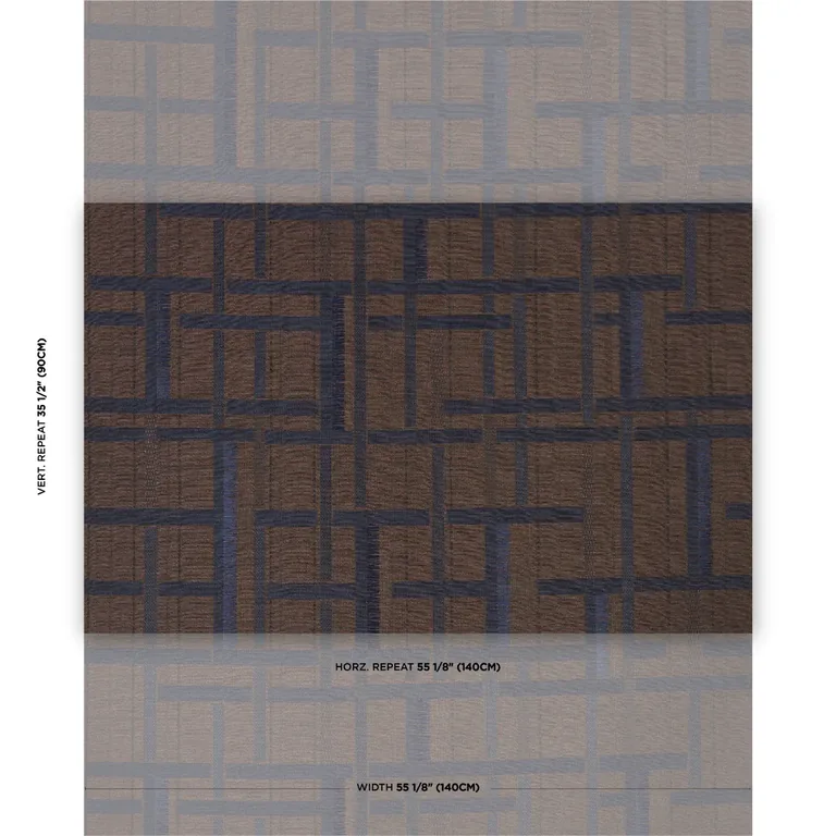 Schumacher AXEL PLAID WALLCOVERING wallpaper, color NAVY/ESPRESSO, SKU 5015721