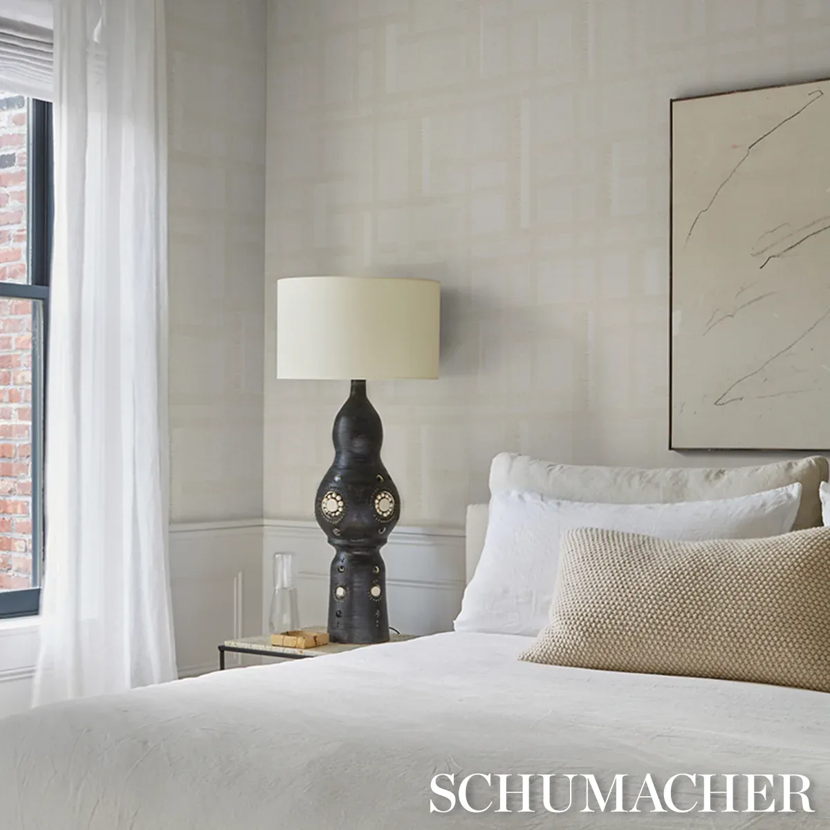 AXEL PLAID WALLCOVERING - PARCHMENT Schumacher Wallpaper | W AXEL PLAID WALLCOVERING PARCHMENT Schumacher Wallpaper wallpaper - SKU 5015720