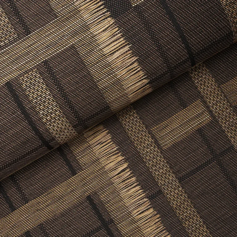 Schumacher AXEL PLAID WALLCOVERING wallpaper, color SADDLE BROWN, SKU 5015722
