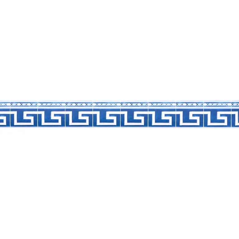 Schumacher AZULEJOS BORDER wallpaper, color AZURE, SKU 5015130