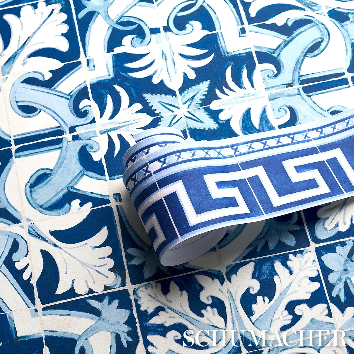 AZULEJOS BORDER AZURE Schumacher Wallpaper wallpaper - SKU 5015130