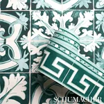 AZULEJOS BORDER - EMERALD Schumacher Wallpaper | Wallpaper T AZULEJOS BORDER EMERALD Schumacher Wallpaper wallpaper - SKU 5015131