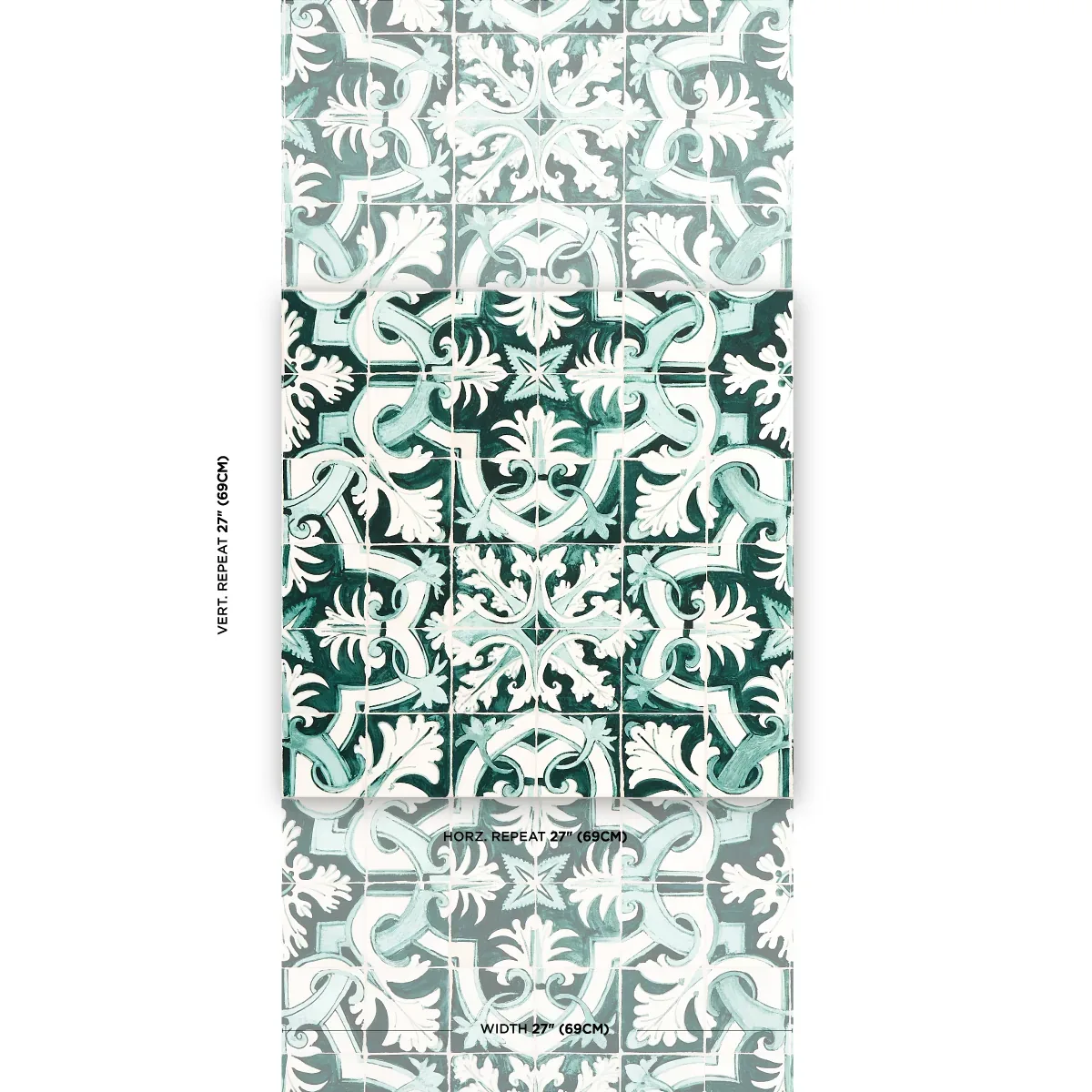 Azulejos EMERALD Schumacher Wallpaper wallpaper - SKU 5015121
