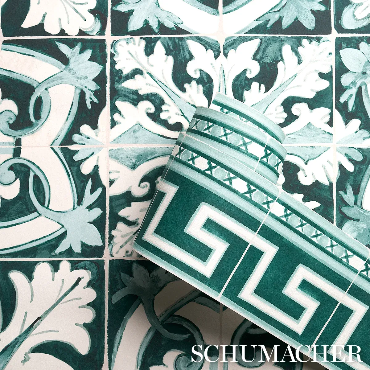 Azulejos EMERALD Schumacher Wallpaper wallpaper - SKU 5015121
