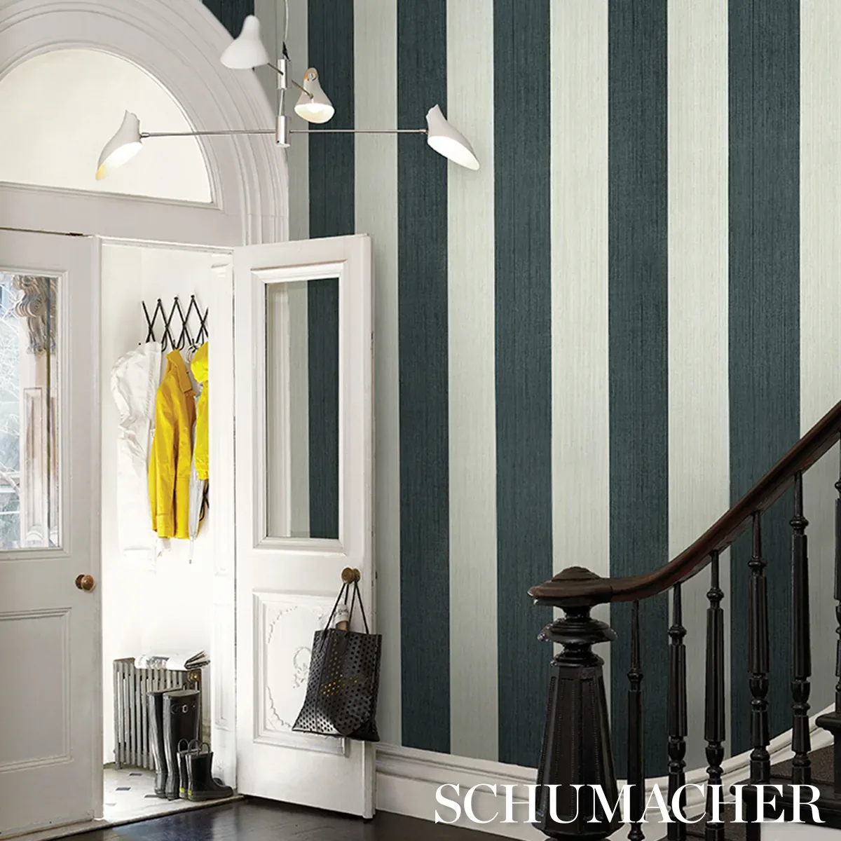 BACKDROP PAINTER'S STRIPE ROCOCO Schumacher Wallpaper wallpaper - SKU 5016901