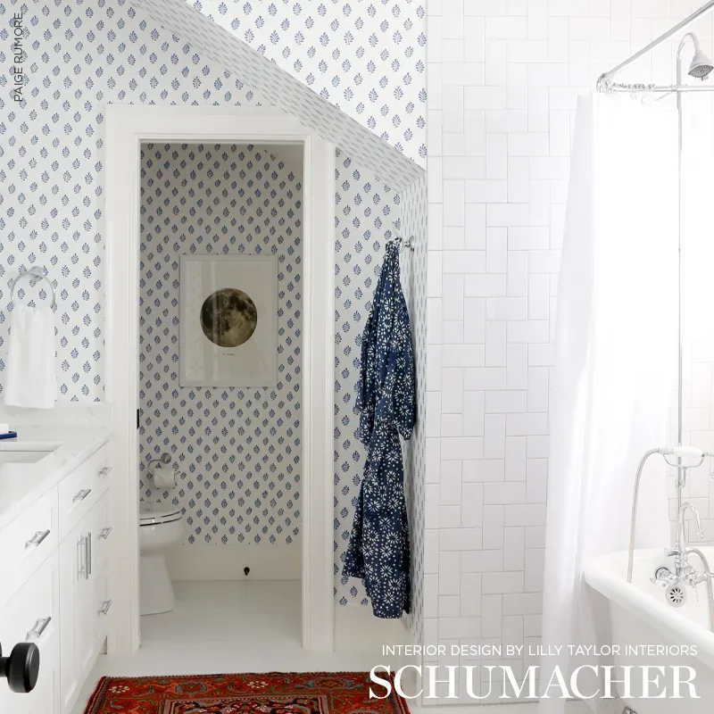 BAKARA LEAF DELFT Schumacher Wallpaper wallpaper - SKU 5005231