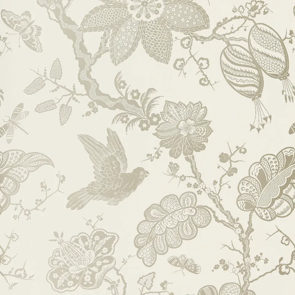 BALI VINE PLATINUM Schumacher Wallpaper wallpaper - SKU 5005000