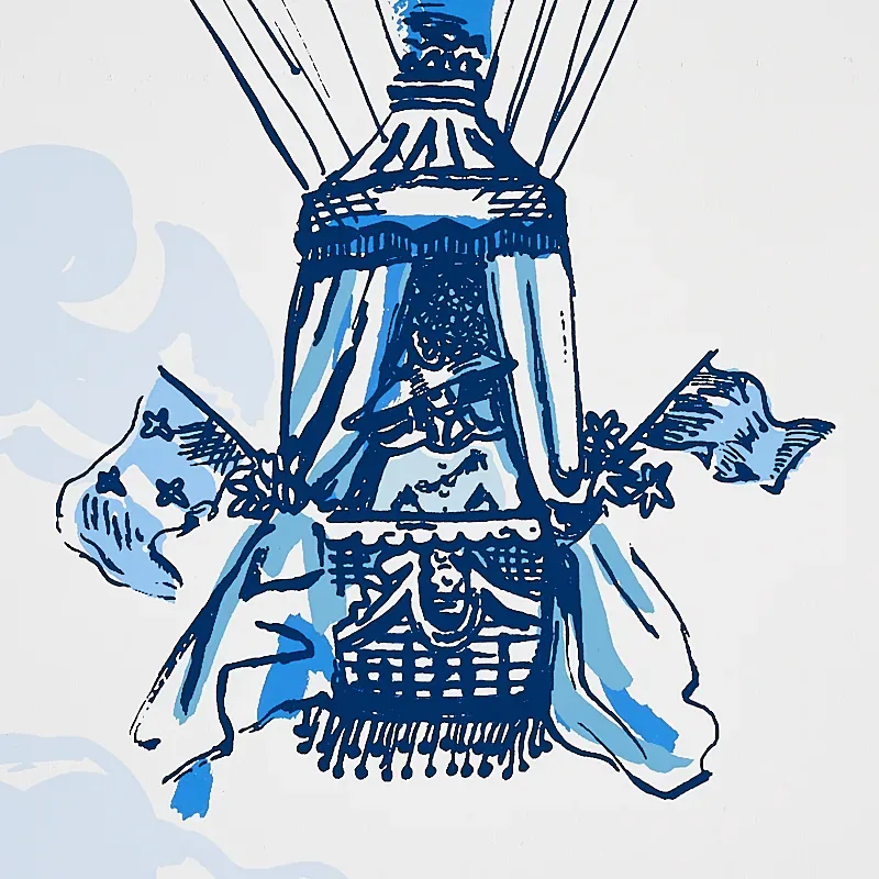 Balloons - BLUE Schumacher Wallpaper | Wallpaper Twins Balloons BLUE Schumacher Wallpaper wallpaper - SKU 5012790