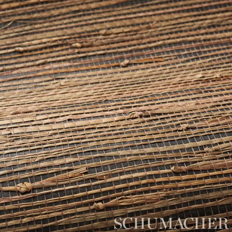 BAMBA RUSHCLOTH - ASH Schumacher Wallpaper | Wallpaper Twins BAMBA RUSHCLOTH ASH Schumacher Wallpaper wallpaper - SKU 5002842